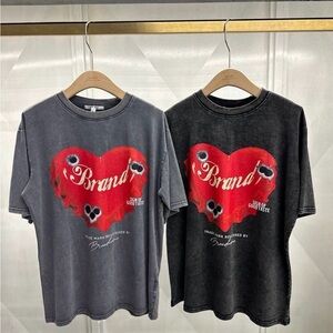 Kids Graphic Heart Tee with Red Heart Print From Italy
